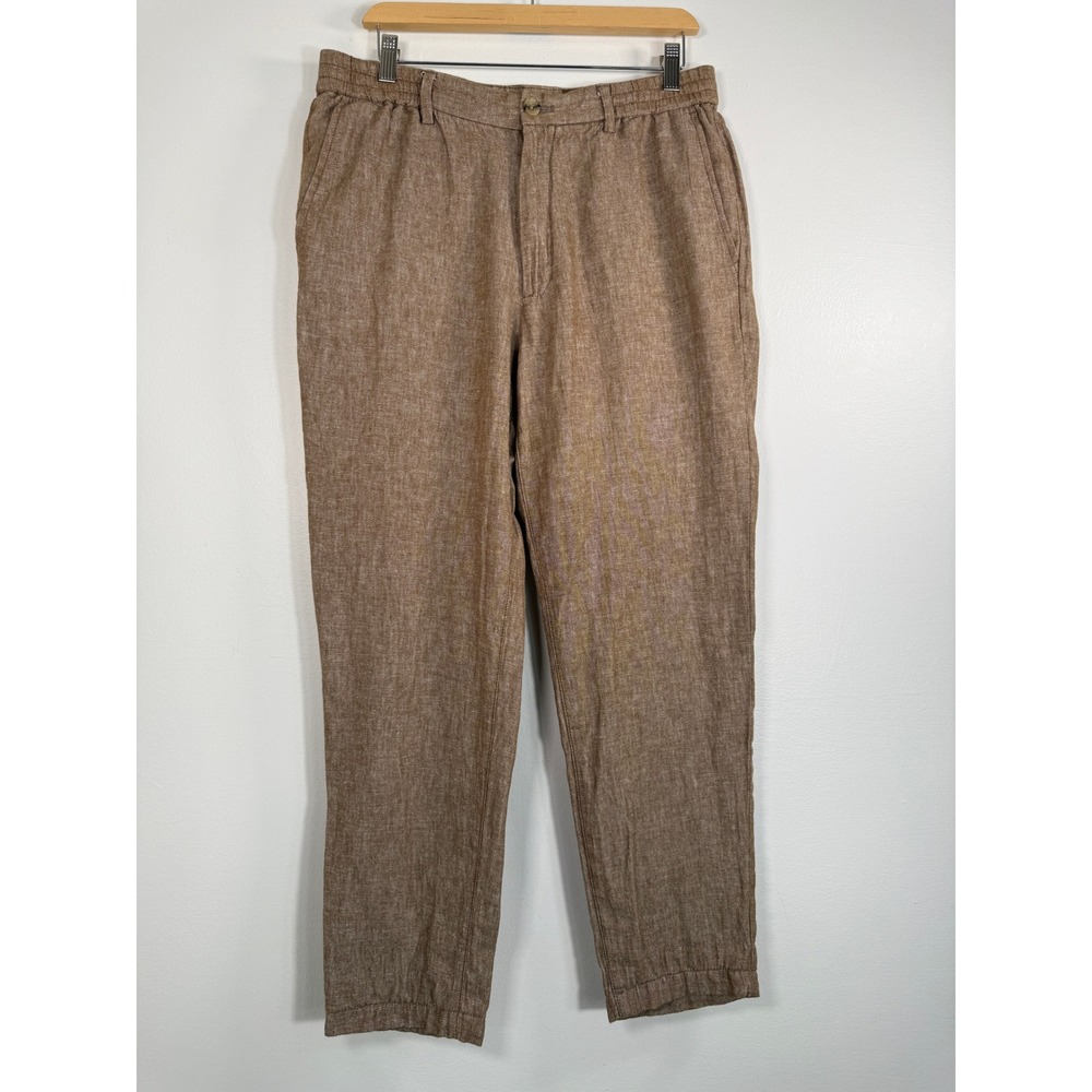 Banana Republic Pants Men Fits 32x27 Mason Athletic Tapered Brown Linen Blnd EUC